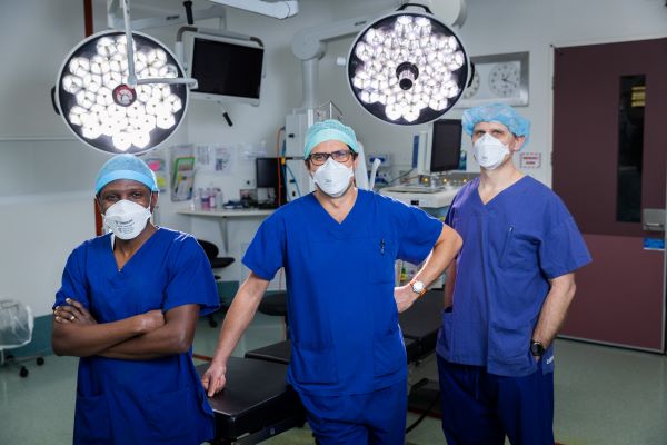 (L to R): Dr Keith Dindi, Dr Matthew Read and Dr Andrew Newcomb at St Vincent’s Hospital Melbourne. 
