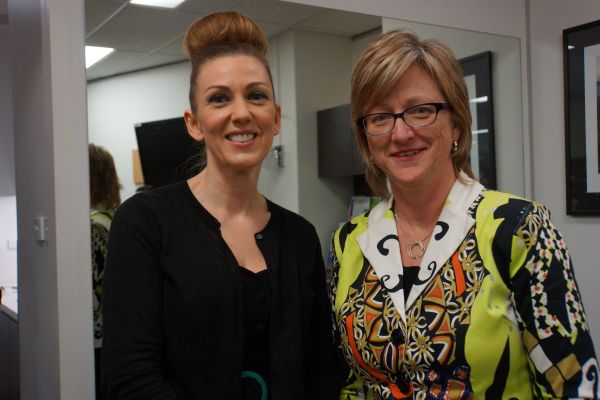 Photo of two smiling females