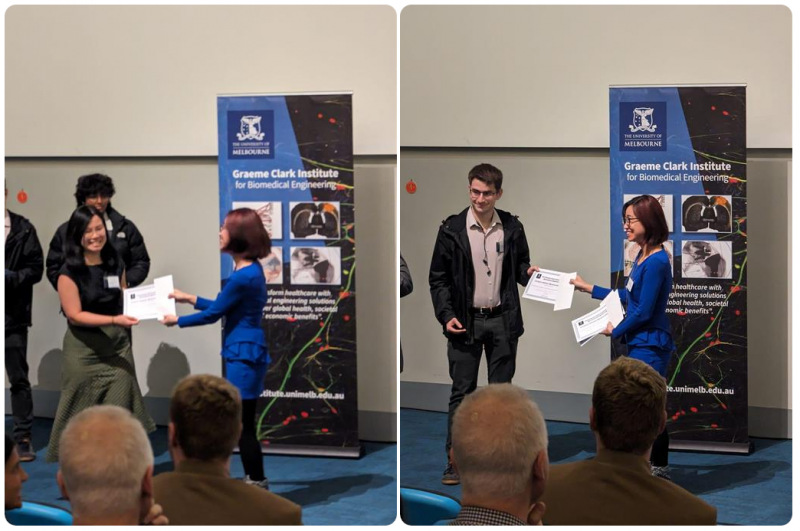 Mara and Jo receive their awards.