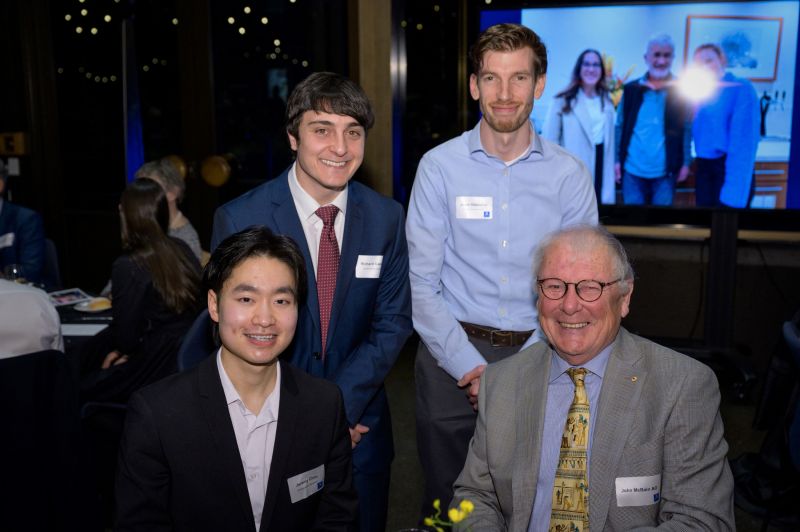 Associate Professor John McBain with Jesse and other scholarship recipients