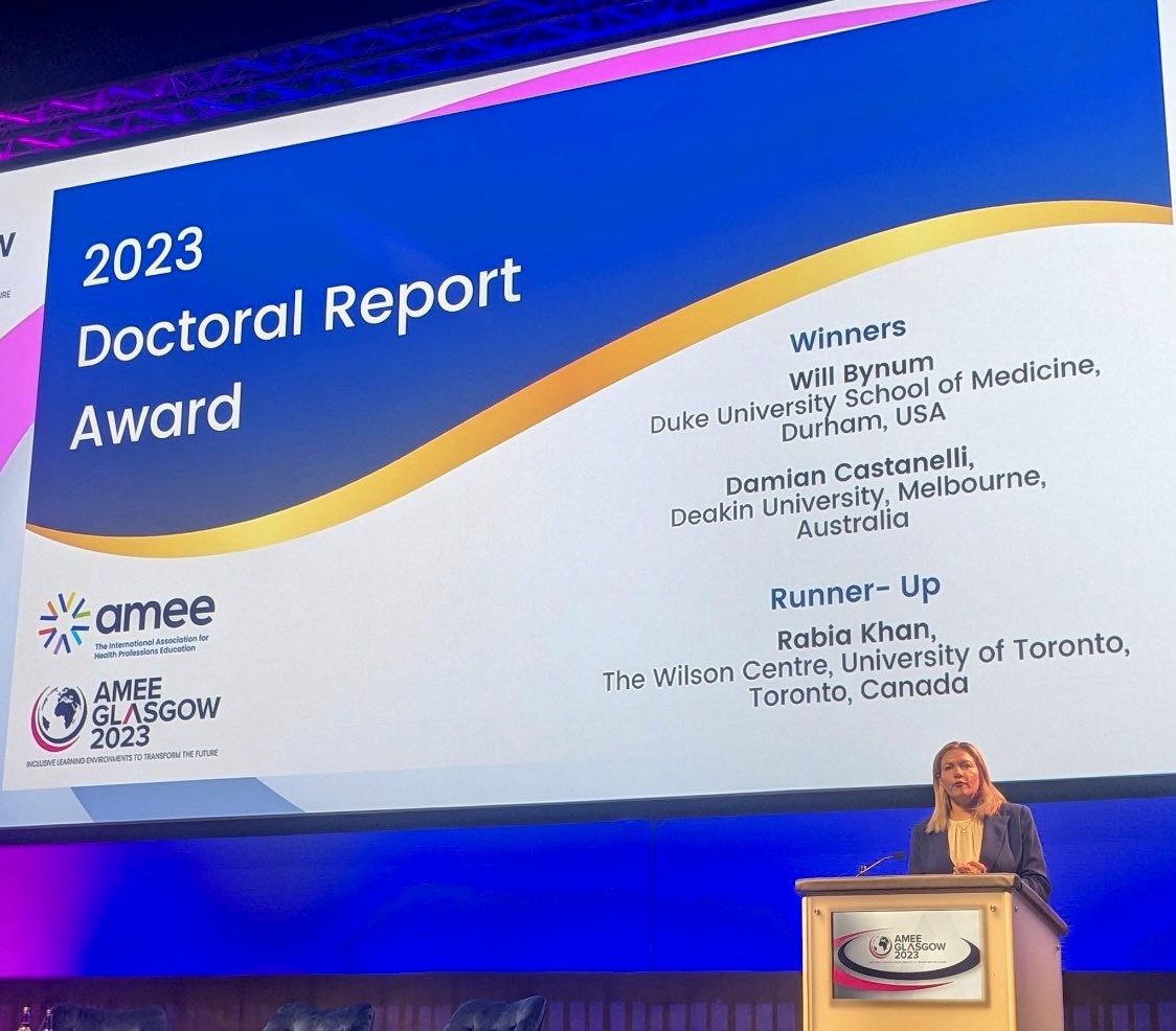 Doctoral Report Award presentation