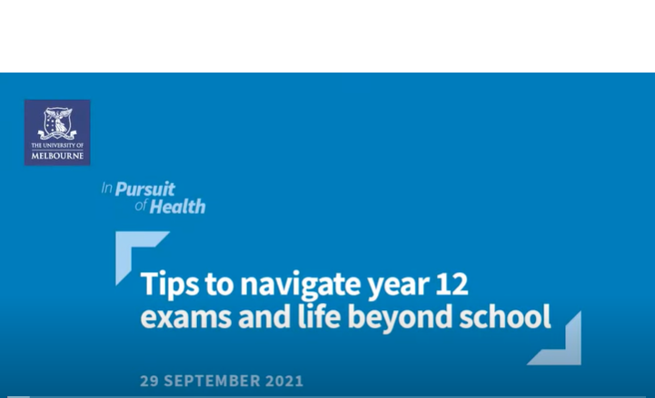 In pursuit of health for year 12 exams