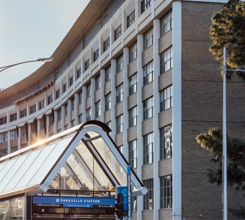 Image of the outside of the Melbourne Medical School