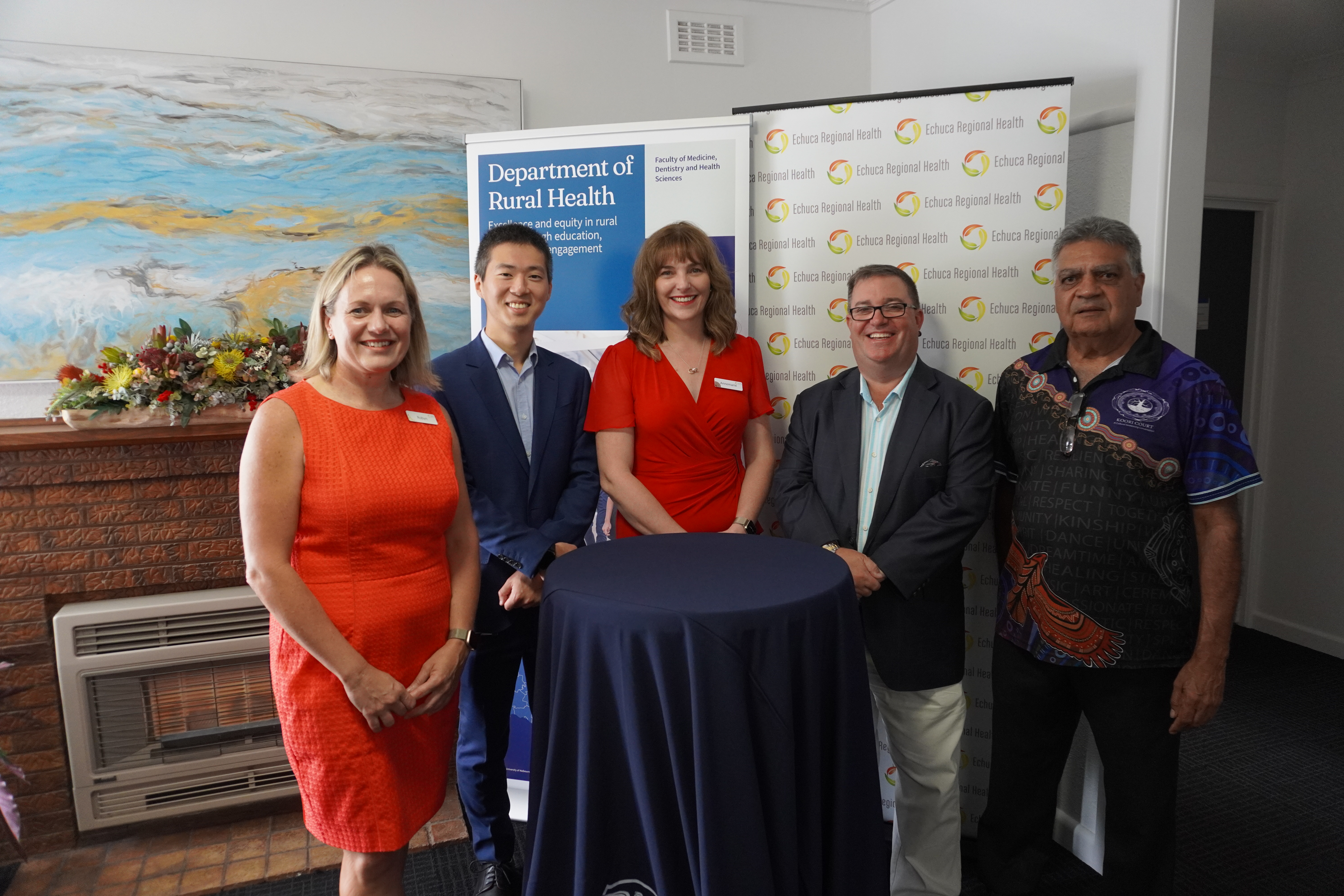Robyn Lindsay, Evan Goh, Annemarie Newth, Julian Wright and Uncle Des Morgan.